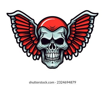 A symbol of transformation and strength a hand-drawn logo design capturing the essence of a skull and wings in perfect harmony