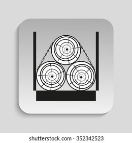 Symbol. Transporting felled trees. Vector icon.