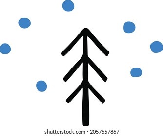 symbol tree christmas tree under the snow vector