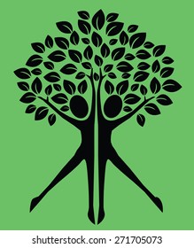 symbol tree human body logotype