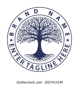 symbol of a tree of leaves and roots. Nature tree vector illustration logo design.