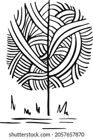 symbol trees line original pattern vector outline