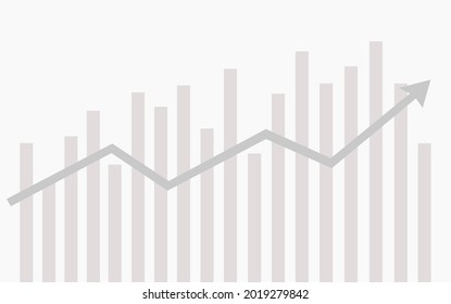 El símbolo del gráfico de tendencia ascendente. Concepto de vector financiero. Bullish market.