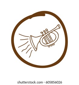 symbol trumpet instrument icon, vector illustration design