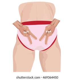 symbol two hand on bottom of person vector design