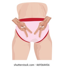 symbol two hand on bottom of person vector design