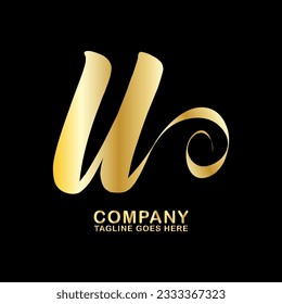 Símbolo logotipo de letra U sobre fondo blanco, puede ser utilizado para empresas de arte, deportes, etc