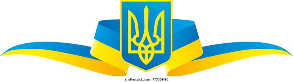 symbol of Ukraine with national colors