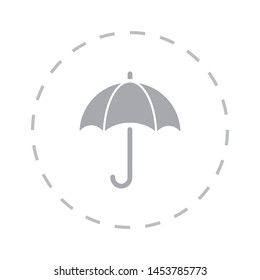 The symbol of an umbrella. The sign of an umbrella.