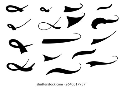 Symbol underline swish for text decoration, swash shape illustration