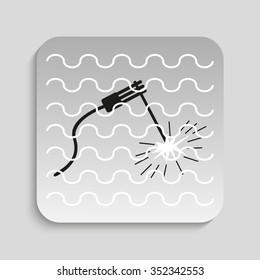 Symbol. Underwater welding. Vector icon.