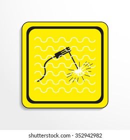 Symbol. Underwater welding. Vector icon.