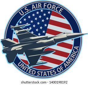 The Symbol Of The United States Air Force With The US Flag