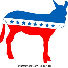 Symbol of the United State's Democratic party - fully editable vector drawing