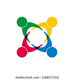 Symbol of unity of different people, flat design