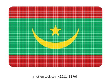 A symbol of unity and heritage. The Mauritanian flag showcases a rich green background with a prominent yellow crescent moon and a five-pointed star in the center. This striking design reflects the co