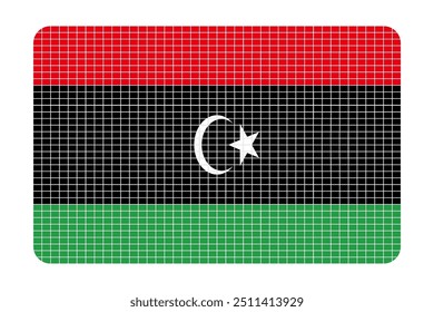 A symbol of unity and national pride. The Libyan flag features a striking combination of red, black, and green stripes, with a prominent white crescent moon and star at the center. This vibrant design