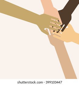  A symbol of unity, teamwork - a lot of hands together.