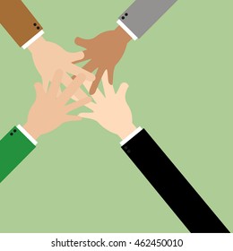A symbol of unity, teamwork - a lot of hands together