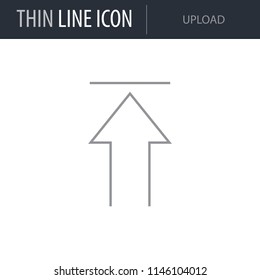 Symbol of Upload. Thin line Icon of Multimedia.