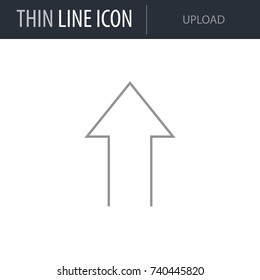 Symbol of Upload. Thin line Icon of Multimedia. Stroke Pictogram Graphic for Web Design. Quality Outline Vector Symbol Concept. Premium Mono Beautiful Plain Laconic Logo