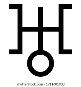 Symbol uranus icon black color vector illustration flat style image
