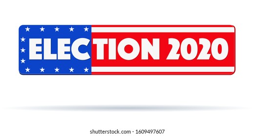 Symbol of USA Election 2020. Banner in form of American flag. Editable Vector illustration Isolated on white background.