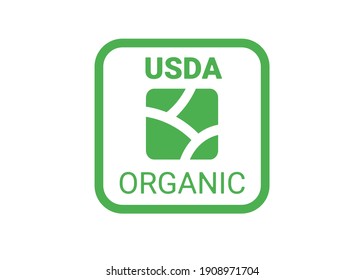 symbol usda for organic food. icon for package. green vector illustration