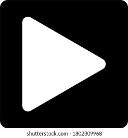 Symbol used on a button on electronic equipment to be used as a sign that music or video will start playing when pressed.