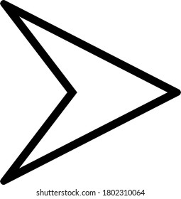 Symbol used on a button on electronic equipment to be used as a sign that music or video will start playing when pressed.