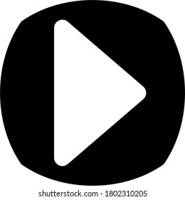 Symbol used on a button on electronic equipment to be used as a sign that music or video will start playing when pressed.