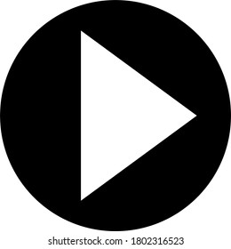 Symbol used on a button on electronic equipment to be used as a sign that music or video will start playing when pressed.