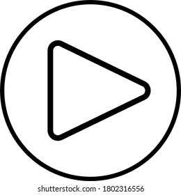 Symbol used on a button on electronic equipment to be used as a sign that music or video will start playing when pressed.
