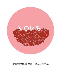 Symbol used to show love , Multiple overlapping hearts .