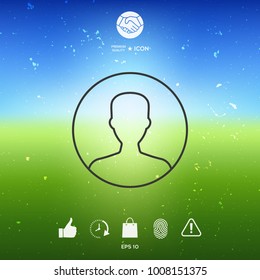 Symbol of User icon in circle. Profile line Icon.