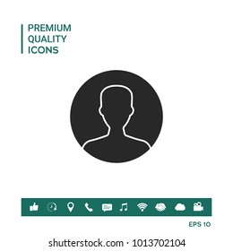 Symbol of User icon in circle. Profile Icon.