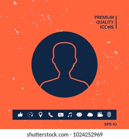 Symbol of User icon in circle. Profile Icon.