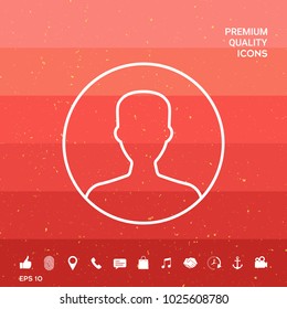 Symbol of User icon in circle. Profile line Icon.