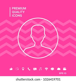 Symbol of User icon in circle. Profile line Icon.