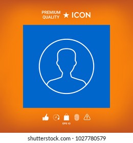 Symbol of User icon in circle. Profile line Icon.