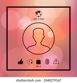 Symbol of User icon in circle. Profile line Icon.
