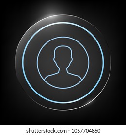 Symbol of User icon in circle. Profile line Icon.