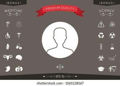 Symbol of User icon in circle. Profile Icon.