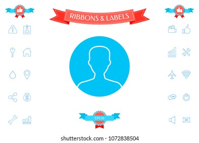 Symbol of User icon in circle. Profile Icon.