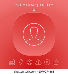 Symbol of User icon in circle. Profile line Icon.