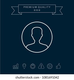 Symbol of User icon in circle. Profile line Icon.