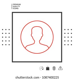 Symbol of User icon in circle. Profile line Icon.