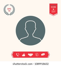 Symbol of User icon in circle. Profile Icon.