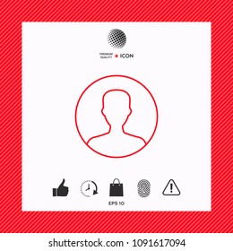 Symbol of User icon in circle. Profile line Icon.