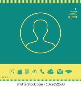 Symbol of User icon in circle. Profile line Icon.